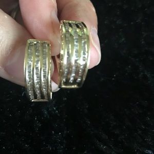 1.0 ct baguette cut diamond omega earrings SOLD